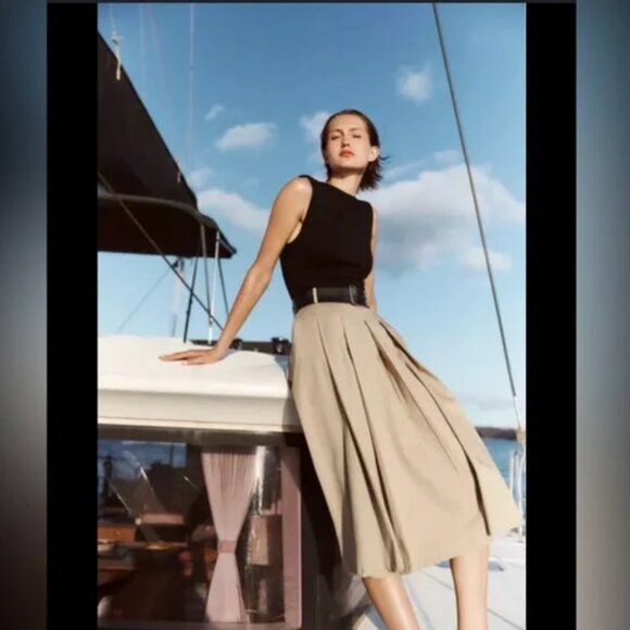 Zara contrast dress with shoulder pad NWOT - Picture 6 of 9